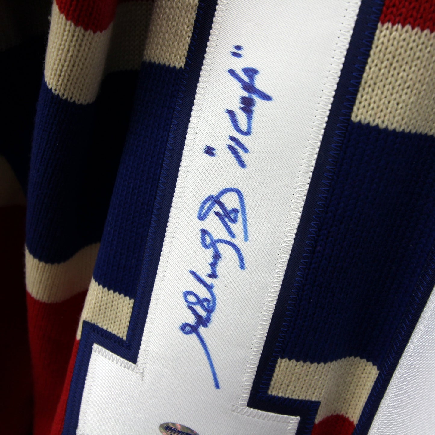 Henri Richard - Canadiens knitted / tricoté - Autographed Jersey / Chandail autographié