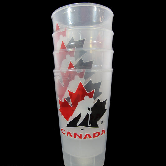 Ensemble de 4 Verres plastiques Hockey Canada / Hockey Canada  Set of 4 Plastic Glasses
