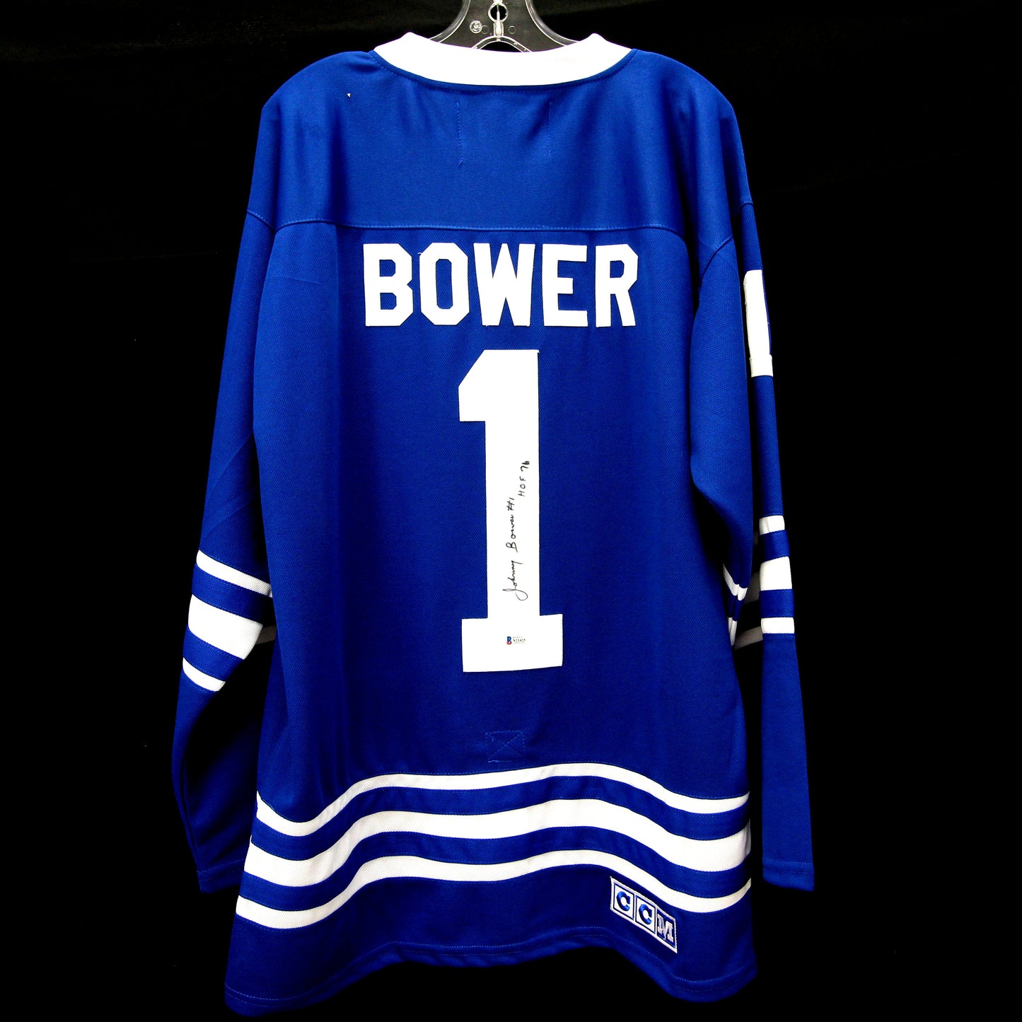 Johnny Bower - Maple Leafs - Autographed Jersey / Chandail autographié X21425