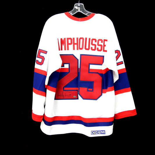 Vincent Damphousse - Canadiens - Autographed Jersey / Chandail autographié